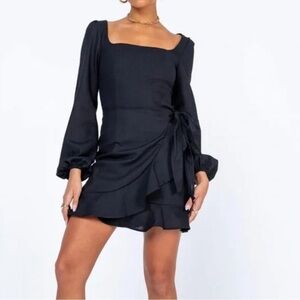 Princess Polly Black Villa Mini Dress size 2